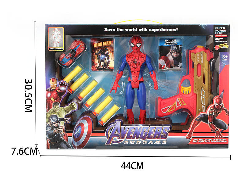 EVA Soft Bullet Gun & Spider Man W/L & Pull Back Car toys