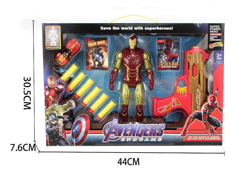 EVA Soft Bullet Gun & Iron Man W/L & Pull Back Car toys