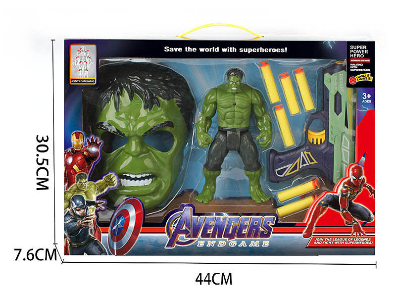 EVA Soft Bullet Gun & The Hulk W/L & Mask toys