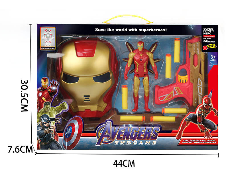 EVA Soft Bullet Gun & Iron Man W/L & Mask toys