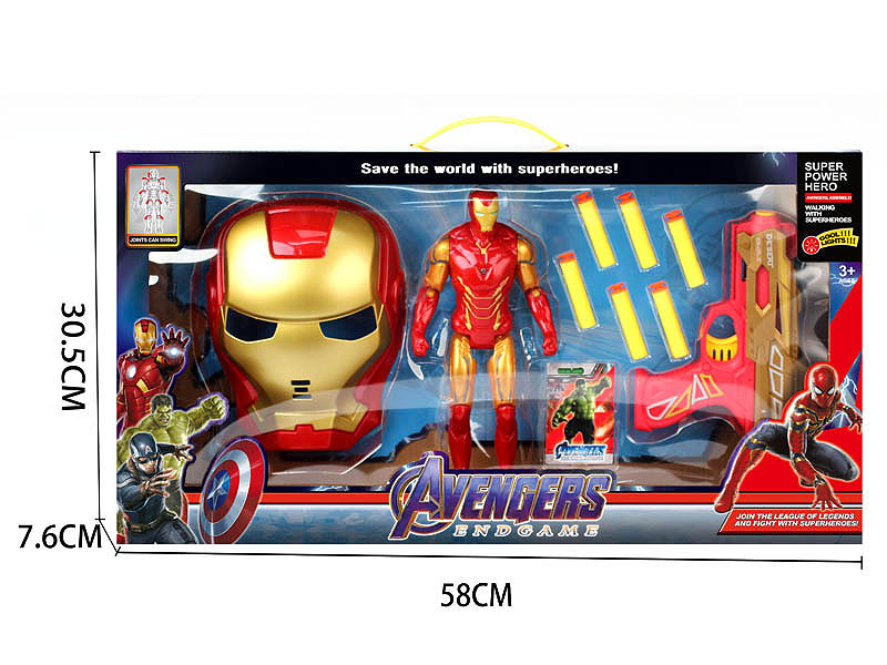 EVA Soft Bullet Gun & Iron Man W/L & Mask toys