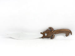 双龙古铜实色刀