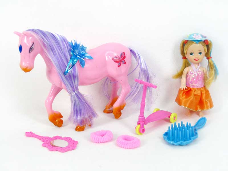 Horse Set & 3.5"Doll(4C) toys