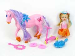 Horse Set & 3.5"Doll(4C) toys