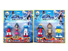 4.5inch The Smurfs(3in1) toys