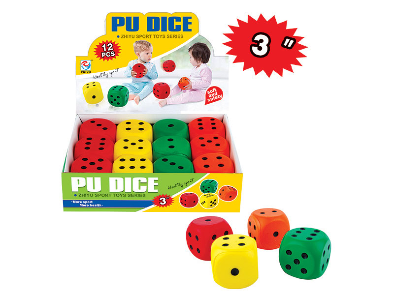 3inch PU Dice(12in1) toys