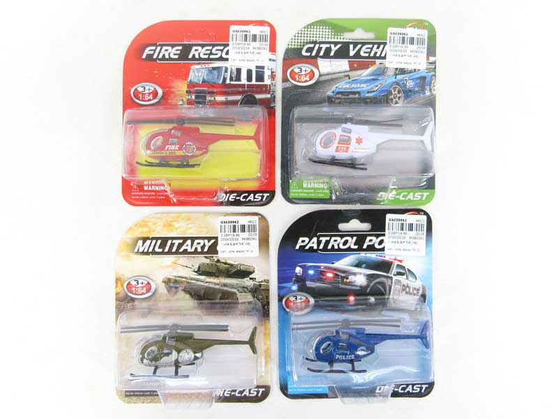 1:64 Die Cast Helicopter(4C) toys