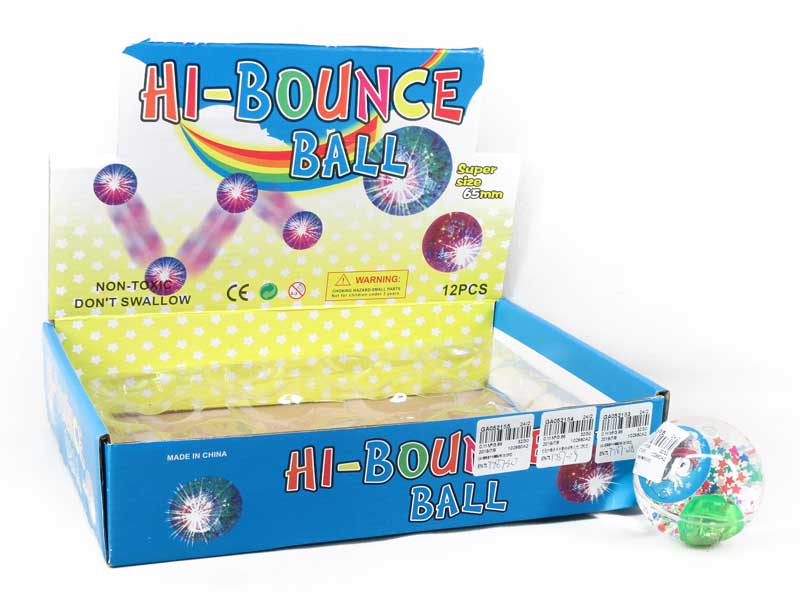 6.5cm Bounce Ball W/L(12in1) toys