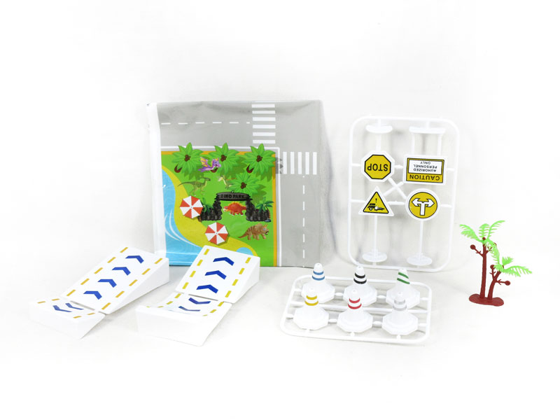 Stepping Coconut & Coconut Tree& Road Signs & Urban map toys