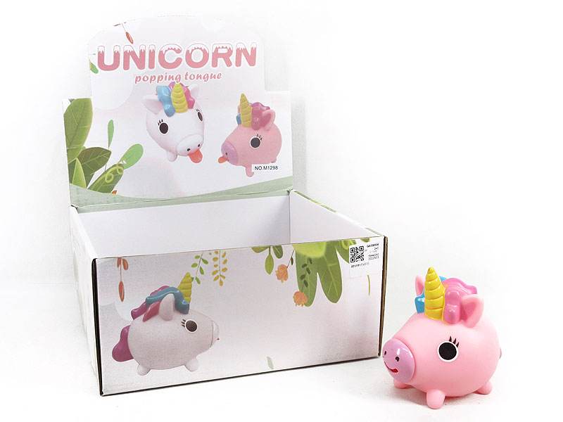 Plastic Lined Unicorn Tongue Sticking Out(6in1) toys