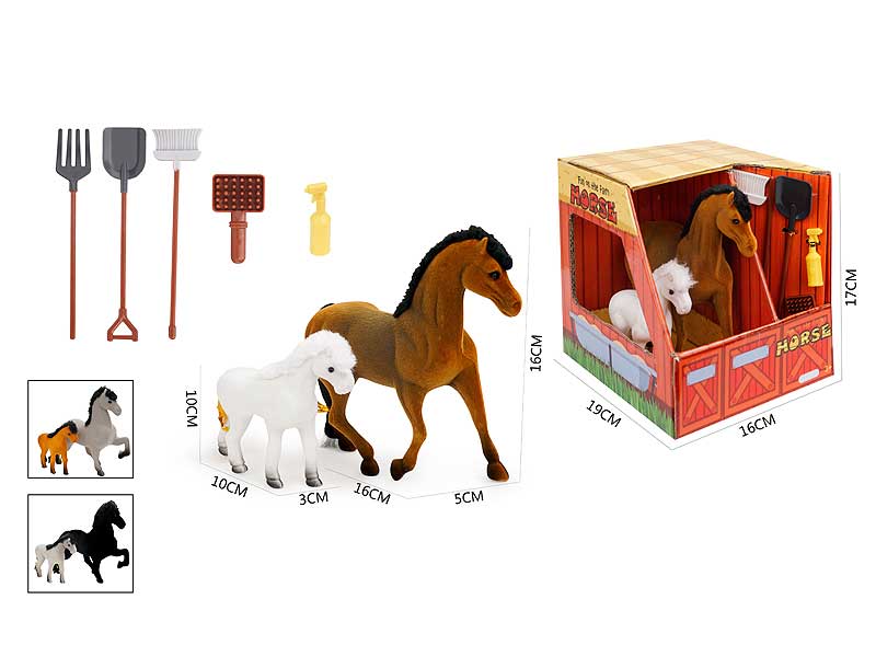 Flocking Horse Set(2in1) toys