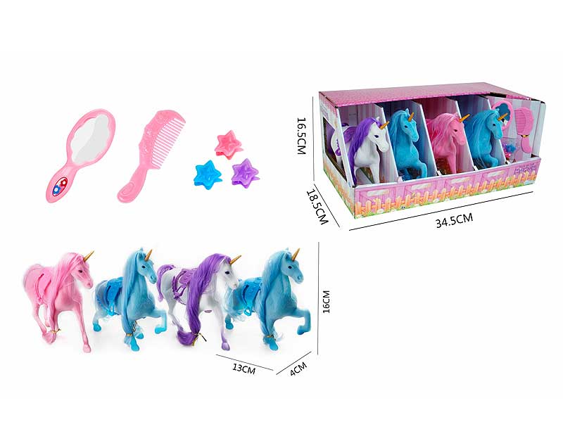 Flocking Horse Set(4in1) toys