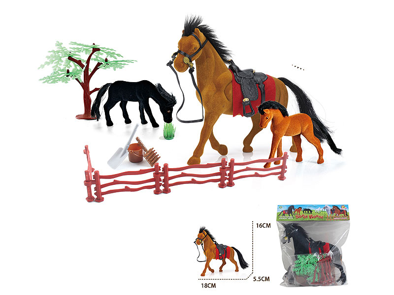 Flocking Horse Set(3C) toys