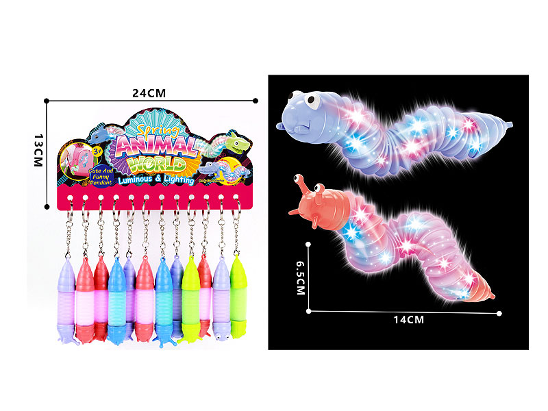 Key Pop Tube Worm W/L(12in1) toys