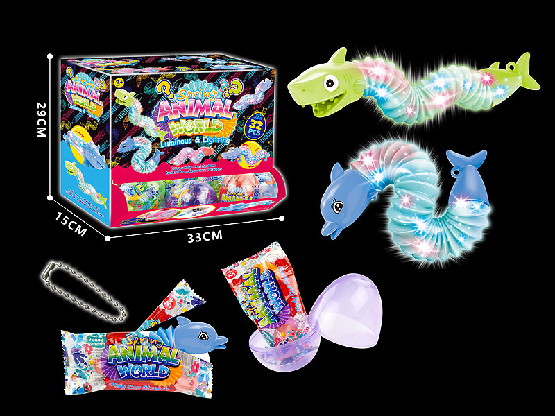 Pop Tube Dolphin & Shark W/L(32in1) toys