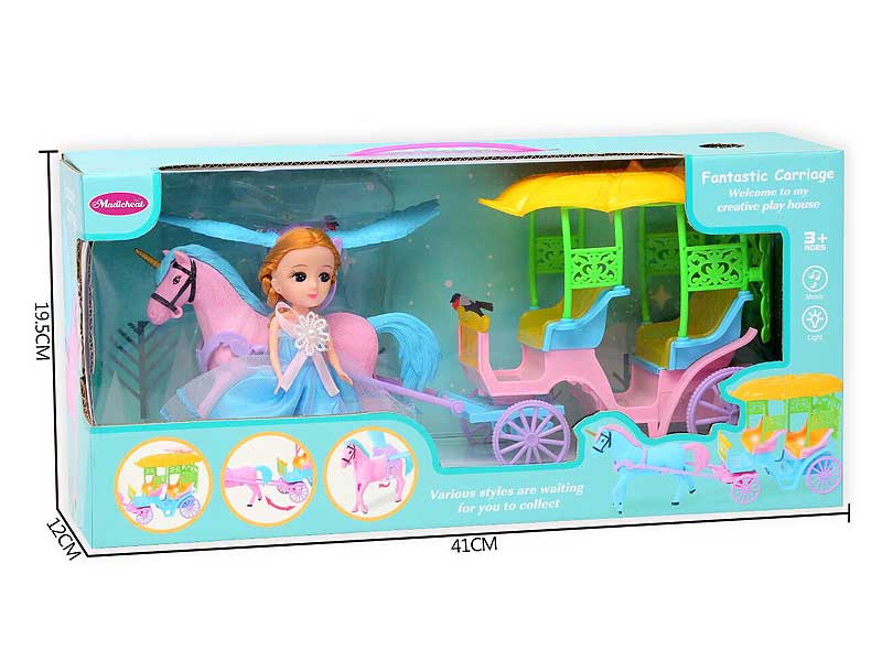 Carriage W/L_M & 7inch Doll(2C) toys