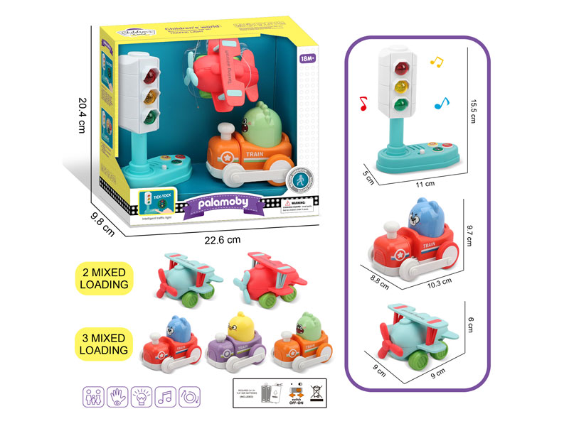 Traffic Light W/L_M & Friction Airplane & Pull Back Car toys