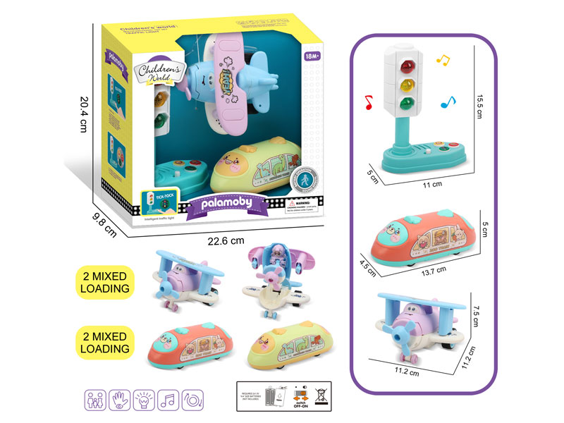 Traffic Light W/L_M & Transforms Airplane & Friction Train toys