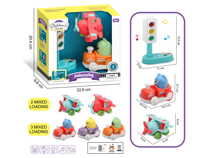 Traffic Light W/L_M & Friction Airplane & Pull Back Car toys