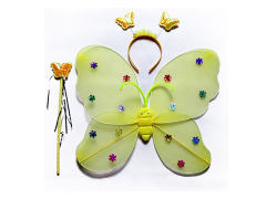 亮片单层蝴蝶翅膀+手持棒+头饰(3件庄)