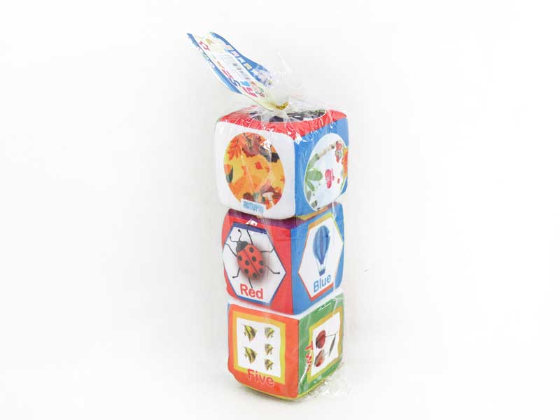3inch Stuffed Block W/Bell(3in1) toys