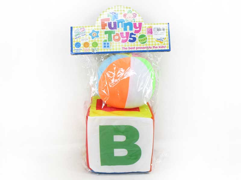6inch Stuffed Block & Ball W/Bell(2in1) toys
