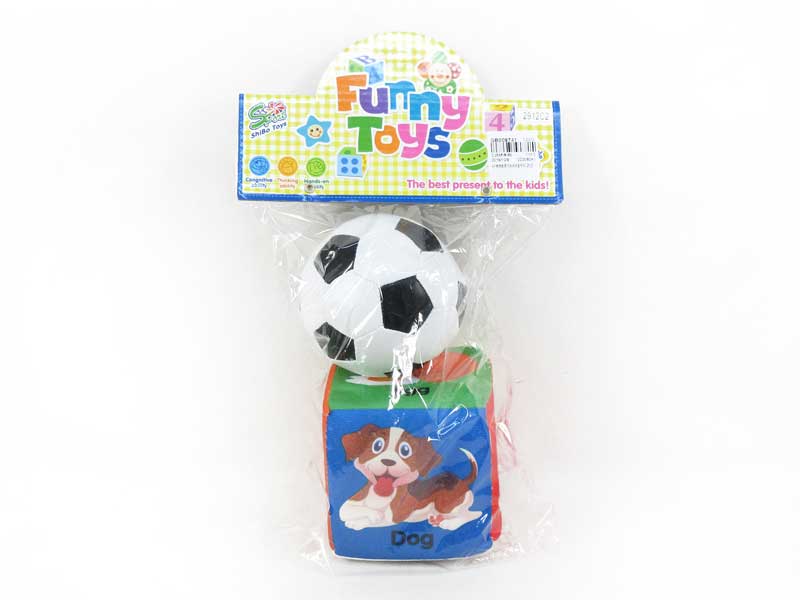 4inch Stuffed Block & Ball W/Bell(2in1) toys