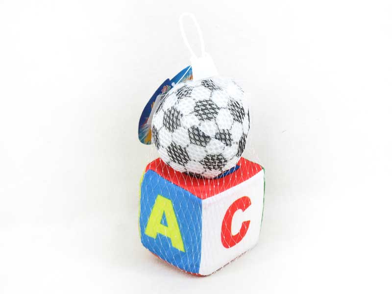 3inch Stuffed Block & Ball W/Bell(2in1) toys