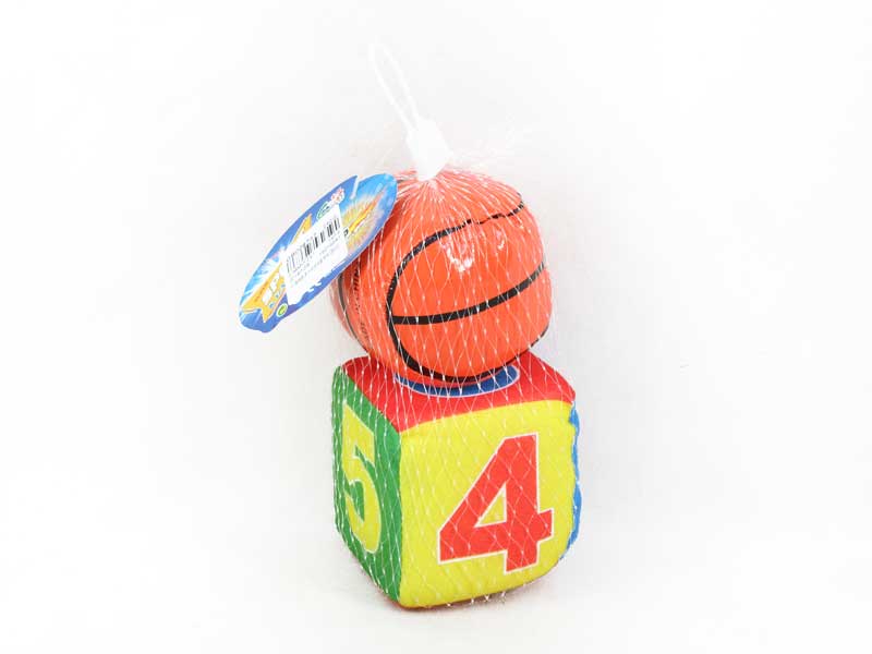 3inch Stuffed Block & Ball W/Bell(2in1) toys