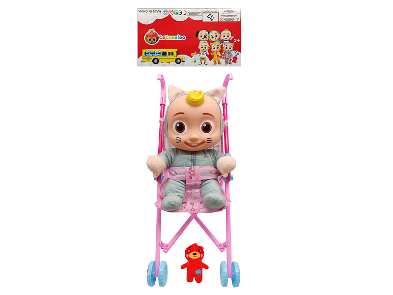 14inch Cotton Super Baby Set W/M & Go-Cart toys