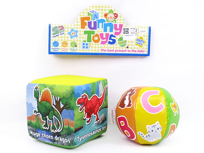 5inch Early Education Colorful Padded Dice W/Bell & Ball toys