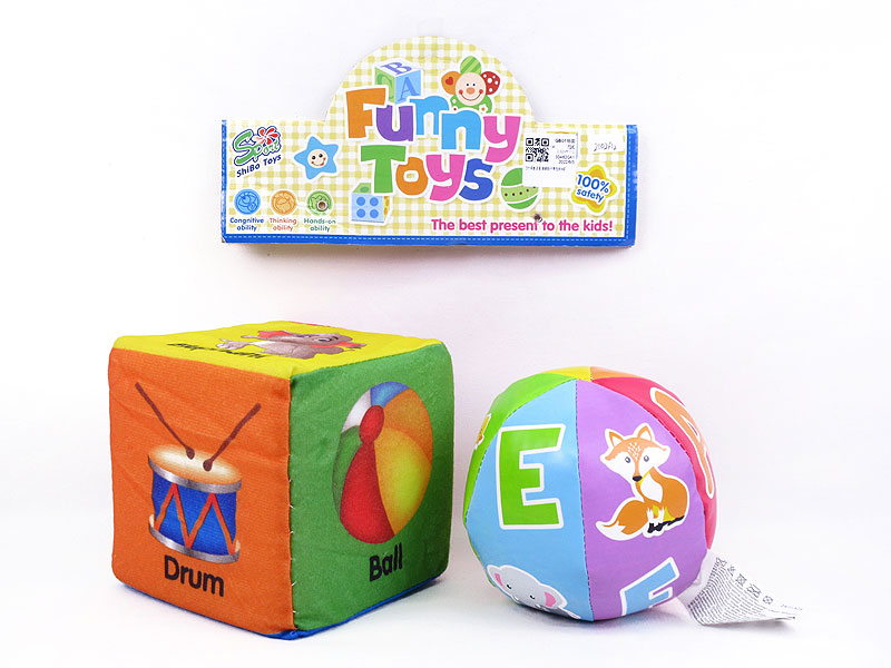 5inch Early Education Colorful Padded Dice W/Bell & Ball toys