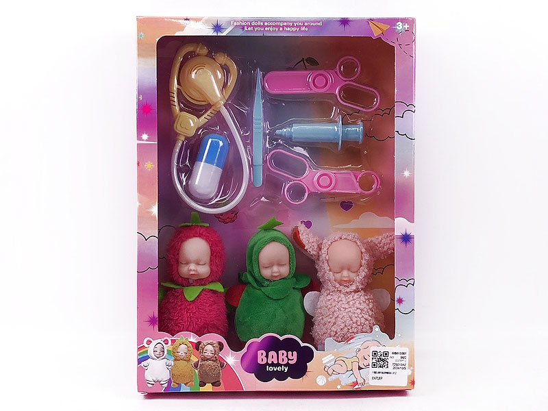 5inch Cotton Body Sleeping Doll Set(3in1) toys