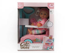 31CM棉身搪胶脚手定眼娃娃套装