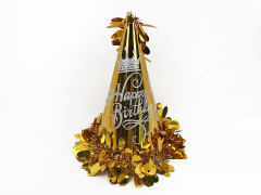 24cm镭射花边花带穗帽