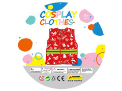 红色圣诞童装儿童过家家角色扮演玩具服装