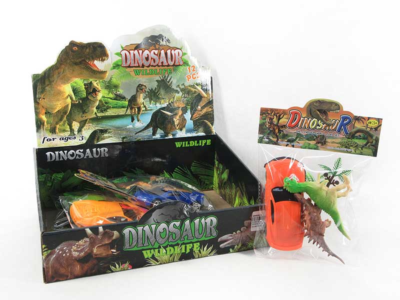 Dinosaur Set & Pull Back Car(12in1) toys