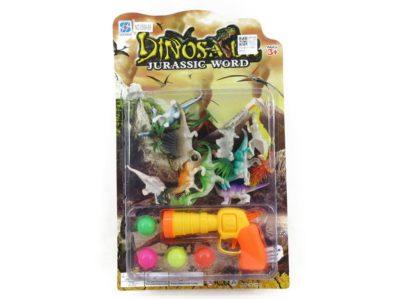 Dinosaur Set & Pingpong Gun toys