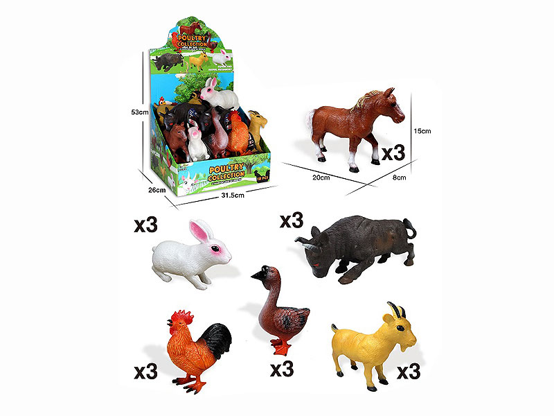8inch Poultry Animals Set(18in1) toys