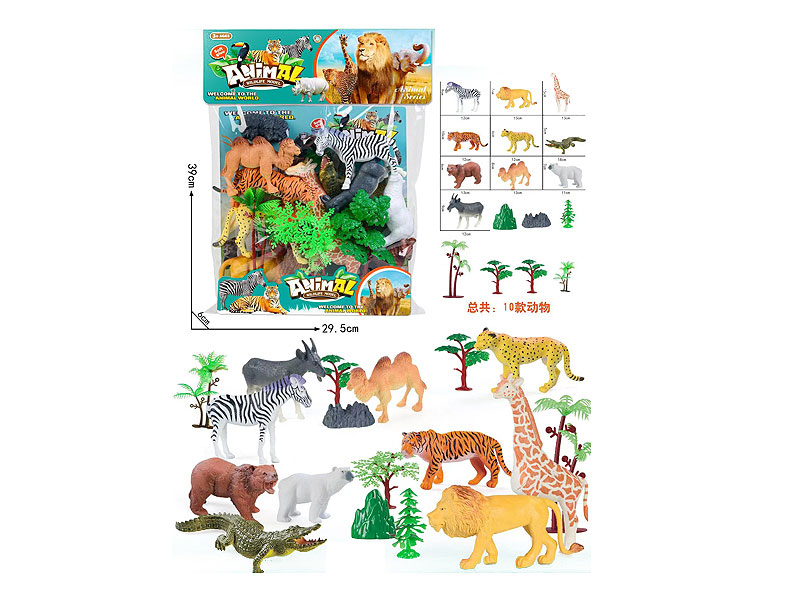 Animal Set W/Whistle (10in1) toys