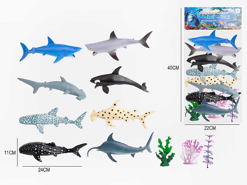 9inch Ocean Animal Set(8pcs) toys