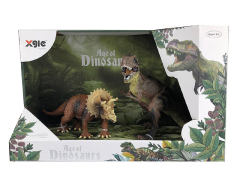 Squatting Tyrannosaurus Rex & Triceratops toys
