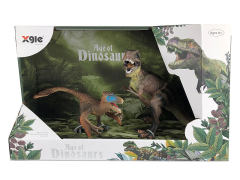Squatting Tyrannosaurus Rex & Utahraptor toys