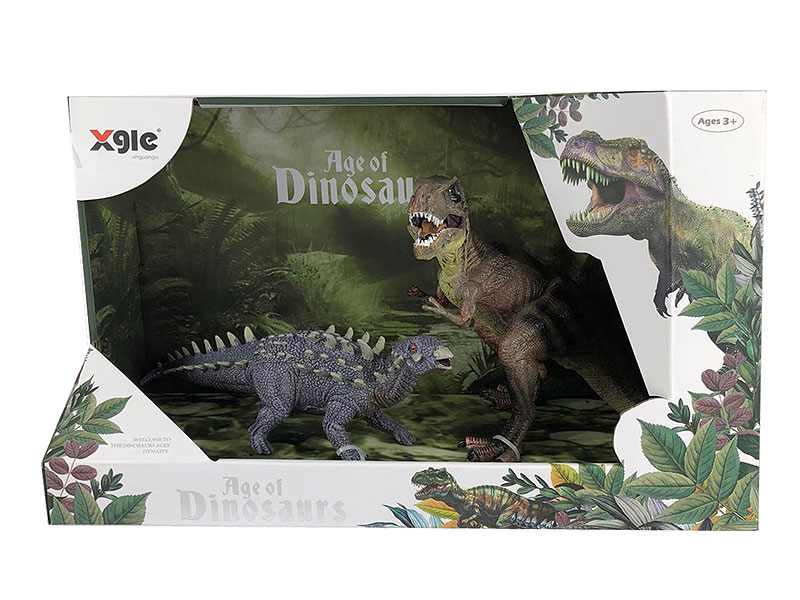Squatting Tyrannosaurus Rex & Multi Spined Ankylosaurus toys