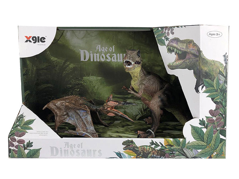 Squatting Tyrannosaurus Rex & Pterosaur toys