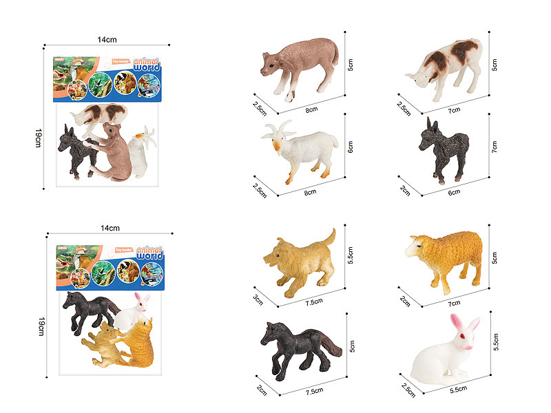 4inch Farm Animal(4in1) toys