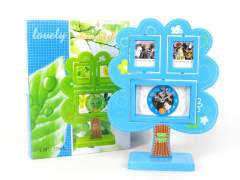 Apple Tree Photo Frame Clock (5-inch bell plus two three-inc toys