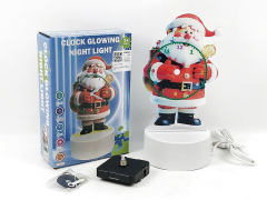 圣诞老人时钟带夜灯