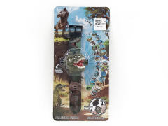 霸王龙翻盖投影电子手表